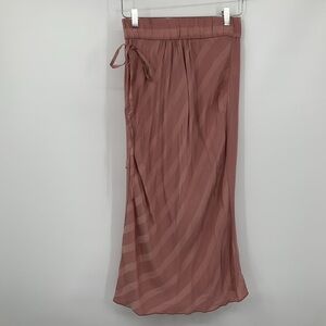 Humanoid Stephy maxi skirt pink stripe tie elastic mauve straight long Small